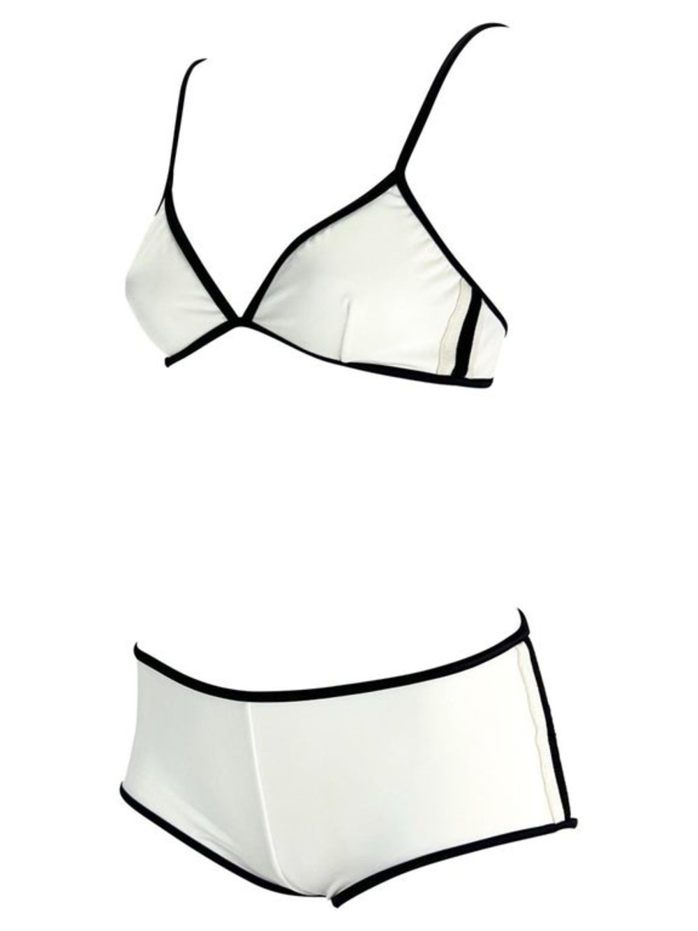 Vintage Gucci 2001 Tom Ford Striped Bikini Top (White/Black) - Small